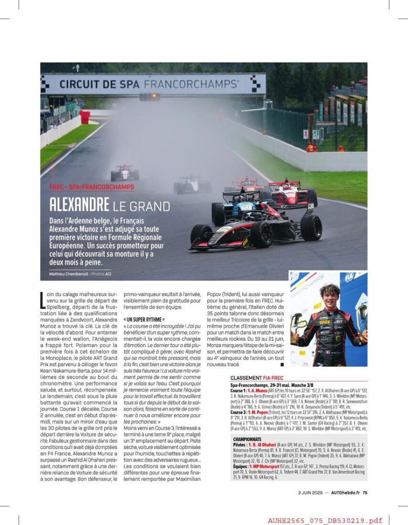 Alexandre Munoz dans Auto Hebdo